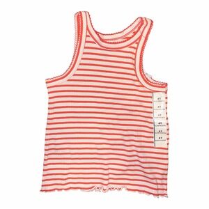 Cat & Jack Coral and White Striped Tank Top